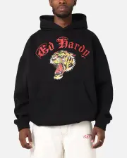 [ED HARDY] Ed Hardy Tiger Wrath Hoodie Black - Size M M Black