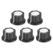 5Pcs Potentiometer Knob Fit 1/4" Shaft Pots, Set Screw Brass Insert, Black