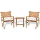 3-Piece Outdoor Bistro Set Garden Patio Dining Deck Chairs Table Lounge Bamboo