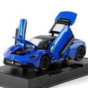 Catzon 1:32 Model Sports Car with Light & Sound Pull Back Toy for Boys-Blue