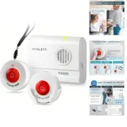Caregiver Pager 2 Wireless Call Buttons for Elderly Monitoring SOS Alert Syst...