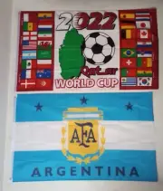 2 ARGENTINA 2022 CHAMPION FLAG (3x5/Ft) + 2022 WORLD CUP FLAG ($35)