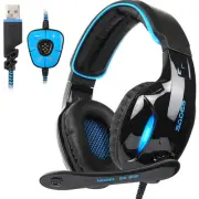 SADES SA902 Stereo Gaming Headset 7.1 USB Surround Sound PC Headsets Over-Ear...