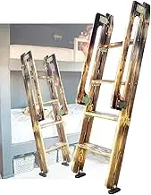 Wooden Bunk Ladder, Portable Stair Step Ladder with Non-Slip Rubber Feet for Loft/Dorms/RV Deck/High Beds/Outdoor/Apartments(4-Steps-125cm)