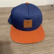 VA RVCA Hat All The Way Blue Adjustable Mid Fit MMA Skateboard Flat Snapback