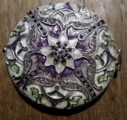 Jay Strongwater Double Mirror Compact w/ Swarovski Crystals - Purple / Plum