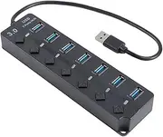 7-Port Universal Serial Bus Ultra-Thin hub, ABS Shell is Sturdy and Durable, Suitable for Personal Computers, laptops, Universal Serial Bus Flash Drives, Mobile Hard disks, etc