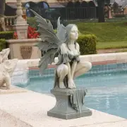Magical Celtic Fairy on Plinth Garden Sculpture Faerie Decor Statue - Large