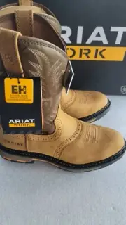 ARIAT WORK Men's 10"D WorkHog Soft Toe Pull-On Work Boot Aged Bark - 10001188