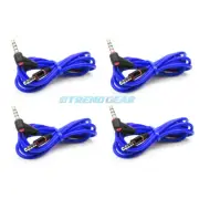 4X 4FT 3.5MM AUX L JACK MALE AUDIO STEREO CABLE BLUE FOR IPHONE 5S 5C IPOD NANO