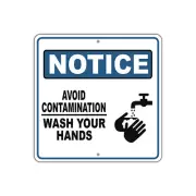 Notice Avoid Contamination Wash Your Hands Quarantine Safety Aluminum Metal Sign