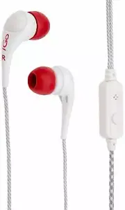 iGo Detroit White/Red 3.5mm Stereo Headset w/ Microphone for iPhone SE 5S 5 5C