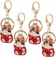 [TOGEVAL] 4Pcs Decorative Cat Fish Shaped Key Ring Lifelike Pendant Keychains for Everyday Use Special Occasions Family