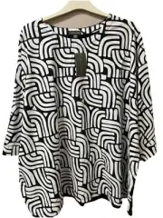 AUTOGRAPH XXL Cotton Black And White Patterned Top New With Tag