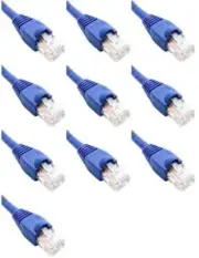 15 Feet Cat6 Ethernet Network Patch Cables Blue RJ45 m/m (10 Pack)