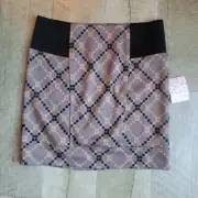 NEW Free People Womens Small Pink Geometric Boho Pull On Bodycon Mini Skirt