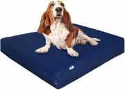 Durable Orthopedic Memory Foam Dog Bed with Waterproof Denim Cover for Large Pet