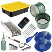 Gold Panning Kit Blue Gold Pans Mini Sluice Box & Gold Recovery