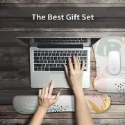Wrist Rest+Mouse Wrist Rest Pad+XXL Desk Mat Set 35.4x15.7 in Lar 3PCS Keyboard