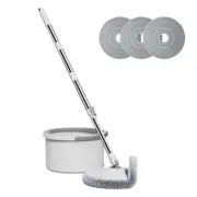 360 Degree Rotatable Mop Bucket Kit Dry Wet Floor Cleaning with 4 Mop Towels