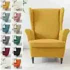 Sloping King Back Chair Covers Elastic Wing Chairs Cover with Seat Cushion Cover