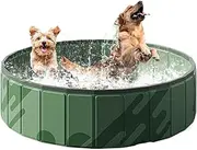 Dog Swimming Pool, Hard Foldable Pet Bathtub 80x80x20cm, High-Strength Non-Slip Puppy Pool, Quick Setup and Drainage Hole, Outdoor Pet Bathing for Small Dogs Cats Ducks