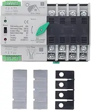 Transfer Switch, 4P Dual Power Automatic Changeover Switch AC with Electrical Selector and 35mm Rail Mount, Automatic Transfer Switch ATS (100a)