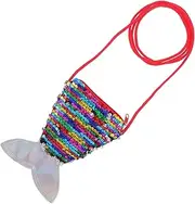 [SAFIGLE] Mini Mermaid Coin Purse for Toddler/Boys and Girls Cute Glitter Wallet Fish Design Perfect for Baby Girl/Birthday Party Favor Bags