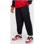 Mens Black Loose Fit Cargo Jogger