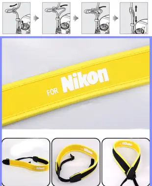 Nikon黃底白字背帶 相機專用 減壓背帶 (3.6折)