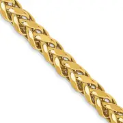 14K Yellow Gold 22 Inch 3.7mm Semi-Solid Diamond-Cut Wheat With Lobster Clasp Chain