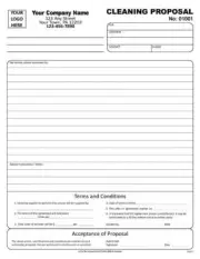 Custom Cleaning Proposal Form / 2 Part or 3 Part Carbonless - 8.5 x 11 - TMG137