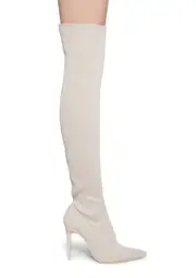[Public Desire] Chateau Over The Knee Knitted Stiletto Boots - Off White