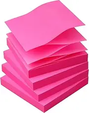 Sticky Notes 3x3 Pop Up Self-Stick Notes Pads with Bright Colors, Easy to Post for Office, School, Home, 4 Pads/Pack, 90 Sheets/Pad (Rose Red)