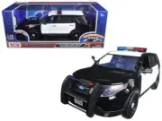 2015 Ford Police Interceptor Utility Black And White With Flashing Light Bar