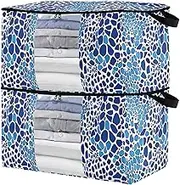 sanluoli 60L 2 Pack Under Bed Organizer with Reinforced Handles, clear window Clothing Storage Closet