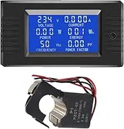AUTENS AC Digital Meter AC 80-260V 100A Current Voltage Power Energy Panel Monitor Detector LCD Digital Display Ammeter Voltmeter Multimeter with Split Core Current Transformer CT