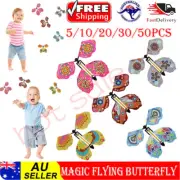 5-50x Magic Wind Up Flying Butterfly Surprise-Box For Birthday Greeting CardGift