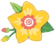 XL 26" Yellow Flower Mylar Foil Balloon Super Shape Party Decoration