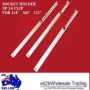 3 Pcs SOCKET HOLDER 14 CLIP EA FOR 1/4" 3/8" 1/2" ORGANISER METAL STORAGE RAIL
