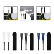 Extendable Brushes for Drumming with Storage Pouch for Snare Practice