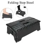 Portable Folding Step Stool Black Step Ladder for Elderly Pregnant Bathroom
