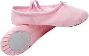 [WOFASHPURET] Ballet Dance Shoes Soft Sole Yoga Shoes Lightweight Anti-Slip Elastic Cord Size 22 for Long Periods of Dance Pink