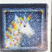 Wonderart Latch Hook Kit 12"X12"-Unicorn + tool (F)
