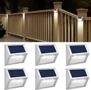 6 PCS Outdoor Solar Lights - Solar Powered Deck Lights Waterproof for Fence Post