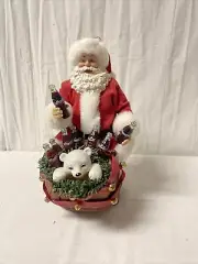 2020 Coca-Cola Hand-Crafted Fabriché Santa W/Sack Of Coke Bottles And Polar Bear