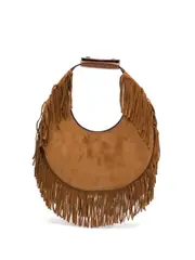 [Staud] Staud-Moon Tote Bag Tan Fringe-Donna OS