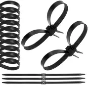 30 Pack Heavy Duty Zip Ties Double Locking Cuff Plastic Cable Ties