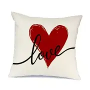 Valentines Pillow Covers 18x18 Inch,Red Heart 18" x 18" (Pack of 1) White