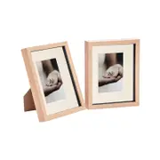 Nicola Spring Shadow Box Frames - 8 x 10" with 4 x 6" Mount - Light Wood - Pack of 2